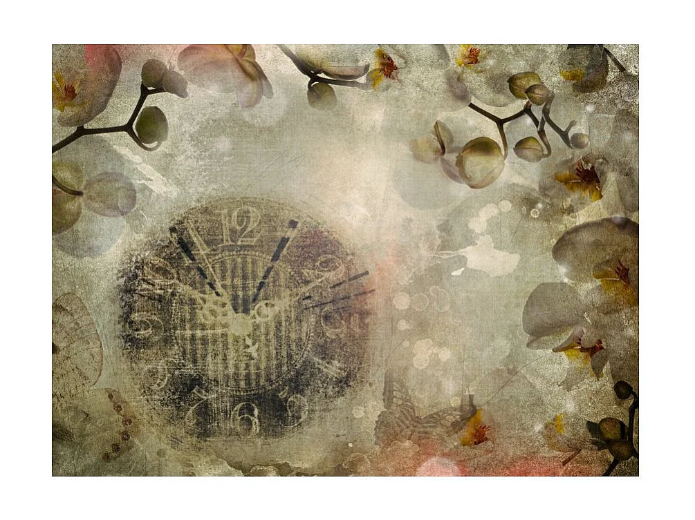 Papier Peint "Horloge Vintage" 154 x 200 cm