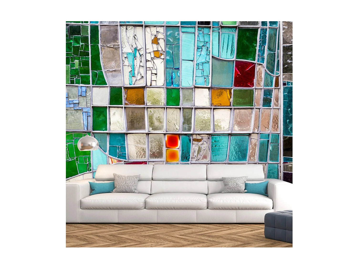 Papier Peint "Sapphire Stained Glass" 70 x 100 cm