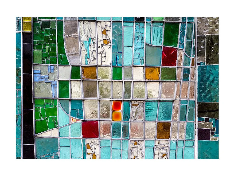 Papier Peint "Sapphire Stained Glass" 70 x 100 cm