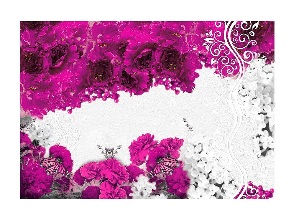 Papier Peint "Colors of Spring : Fuchsia" 140 x 200 cm