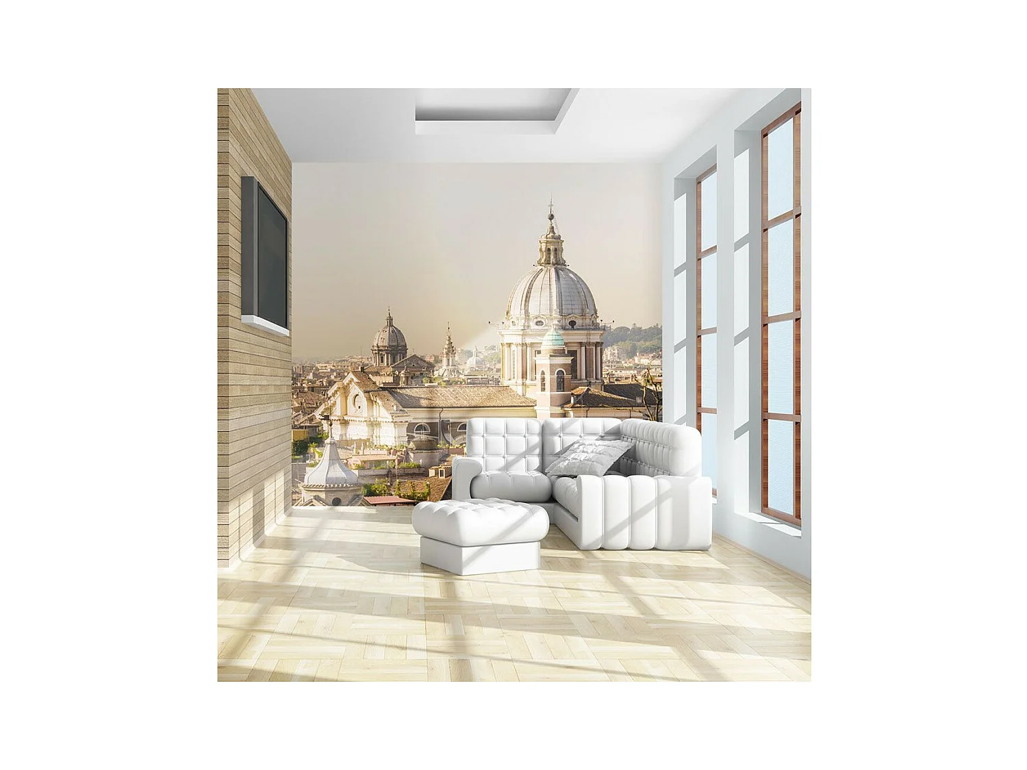 Papier Peint "Rome & Vue à Vol D'oiseau" 193 x 250 cm