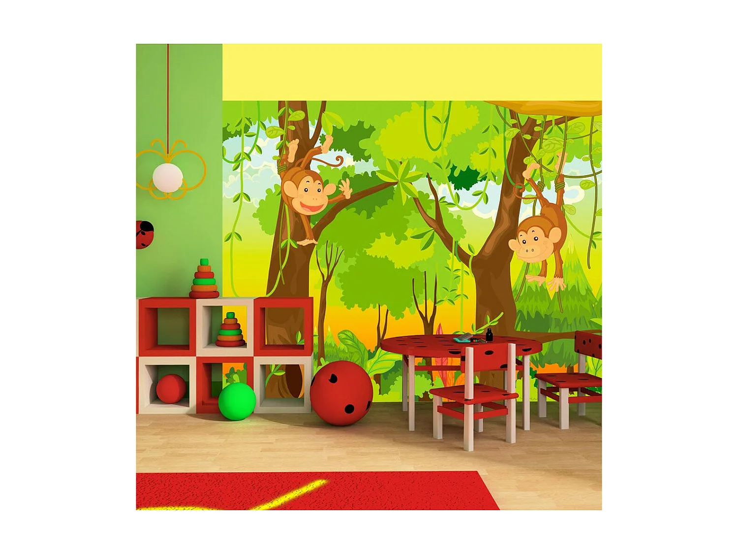 Papier Peint "Jungle Singes" 154 x 200 cm