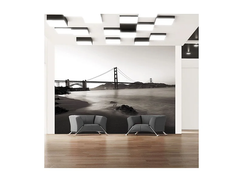 Papier Peint "San Francisco : Golden Gate en Noir & Blanc" 270 x 350 cm