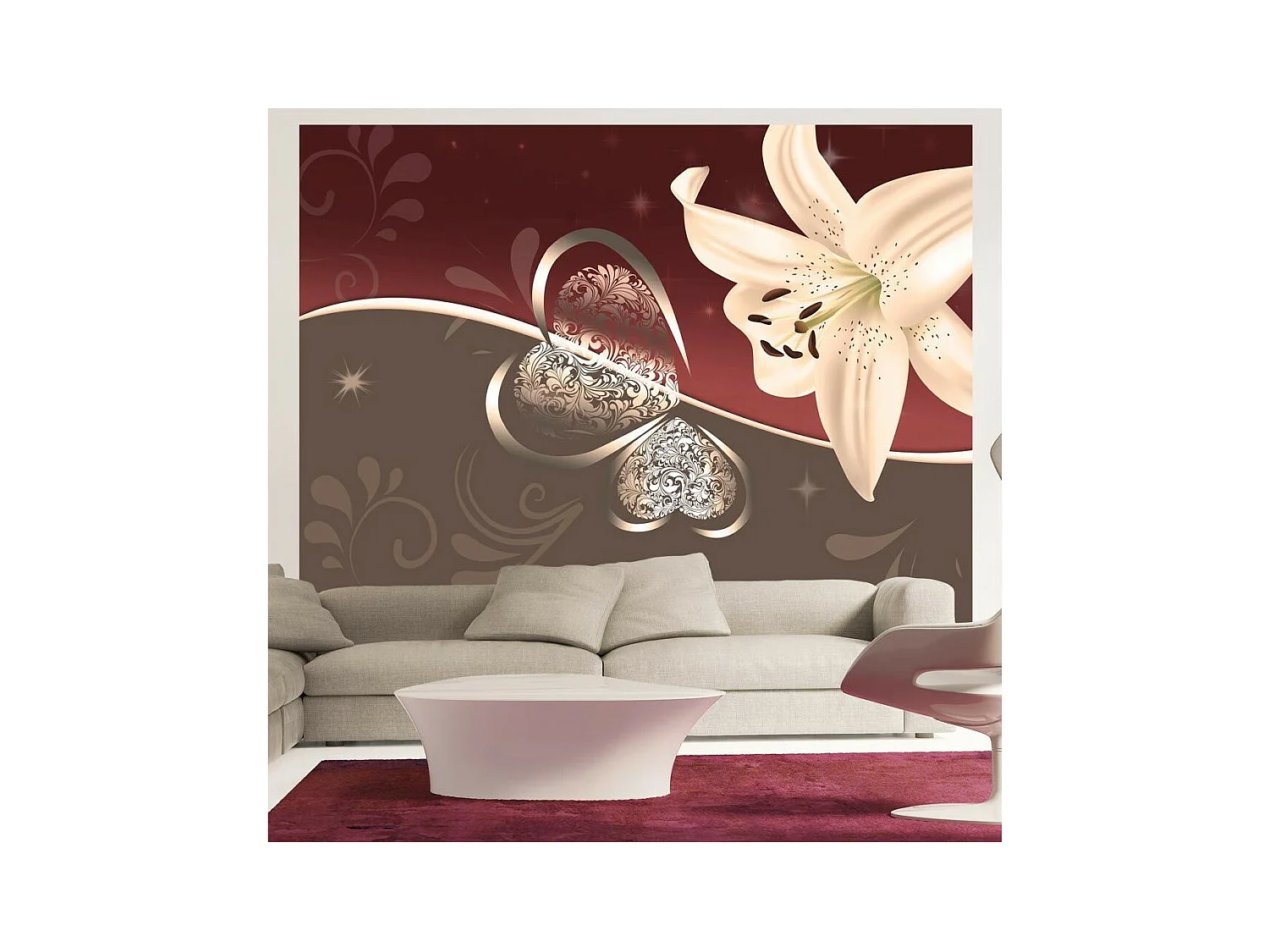 Papier Peint "Cream Lily" 193 x 250 cm