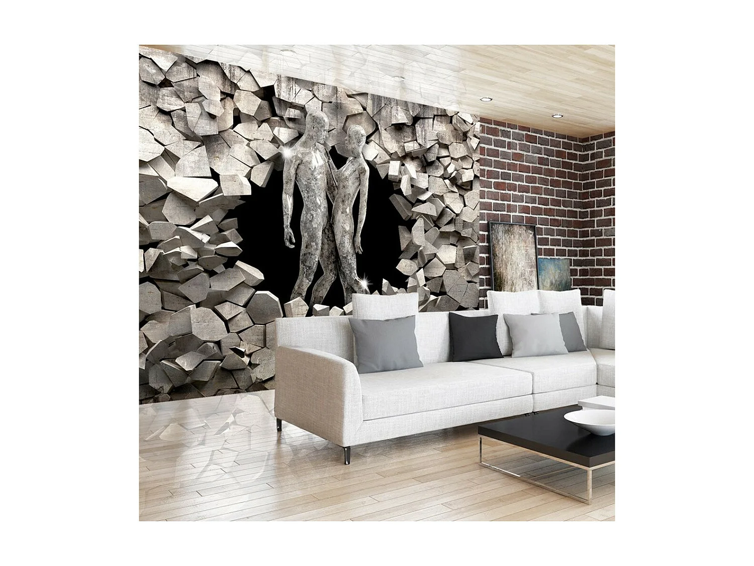 Papier Peint "Love Made of Stone" 70 x 100 cm