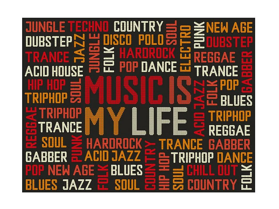 Papier Peint "Music is My Life" 154 x 200 cm
