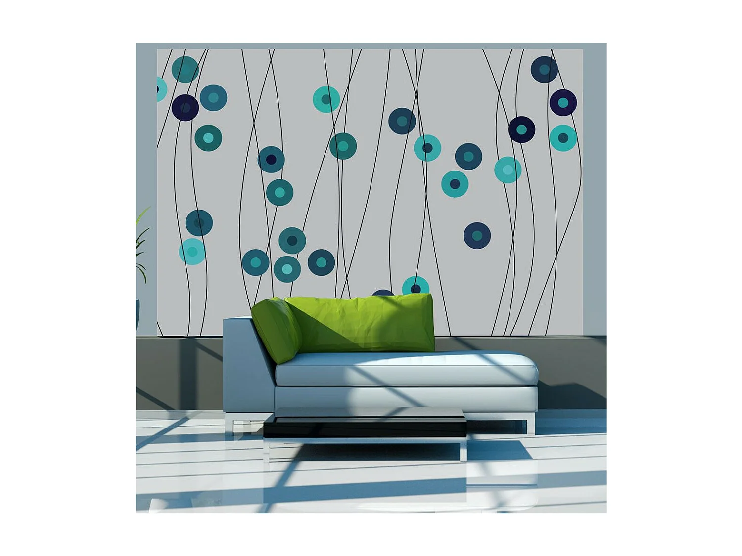 Papier Peint "Boutons Bleu D'azur" 154 x 200 cm