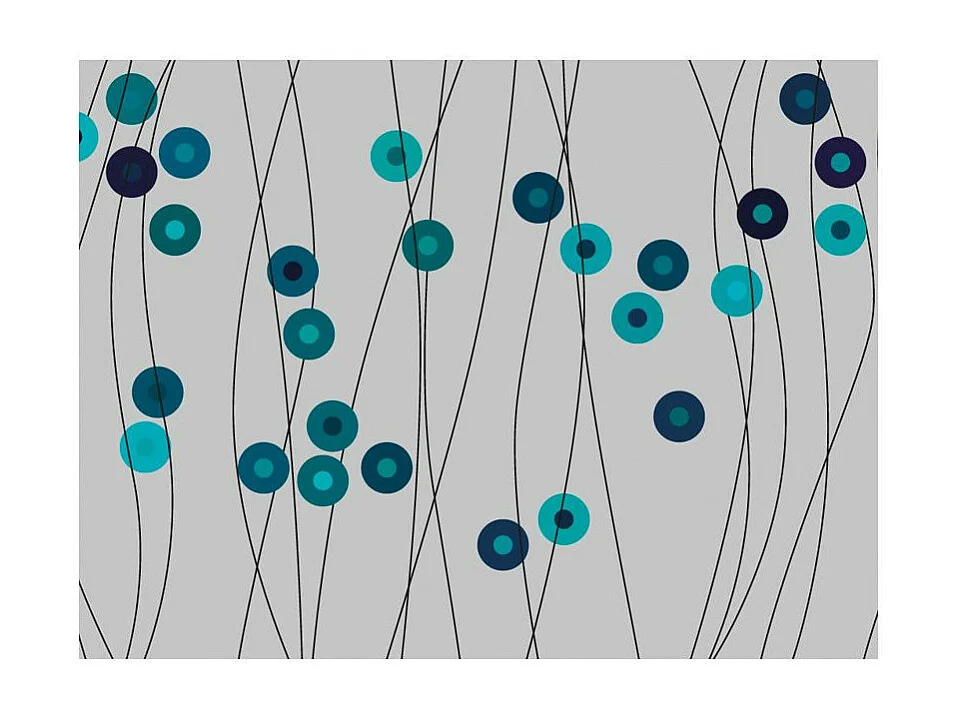 Papier Peint "Boutons Bleu D'azur" 154 x 200 cm