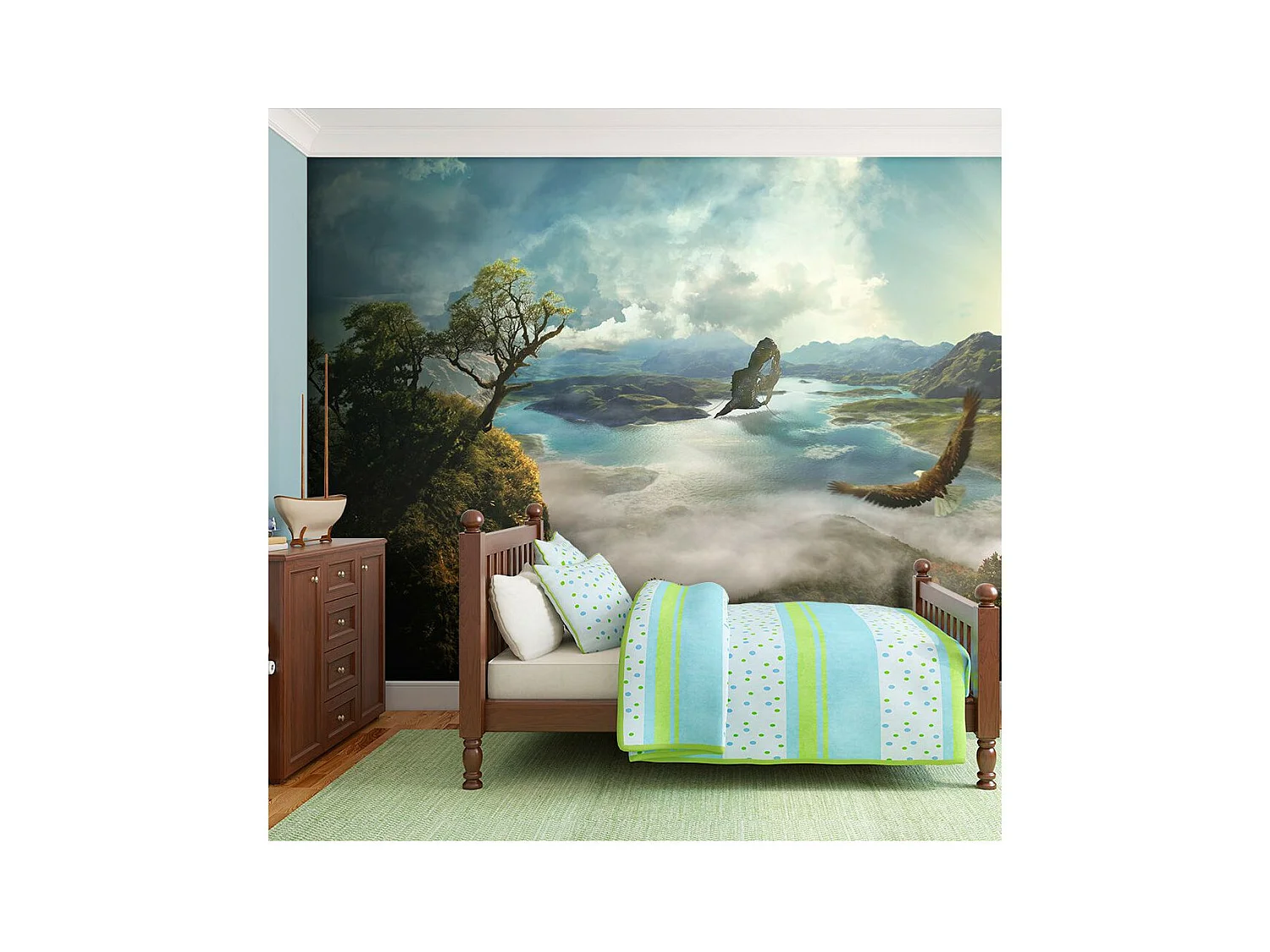 Papier Peint "Vol au dessus du Lac" 154 x 200 cm