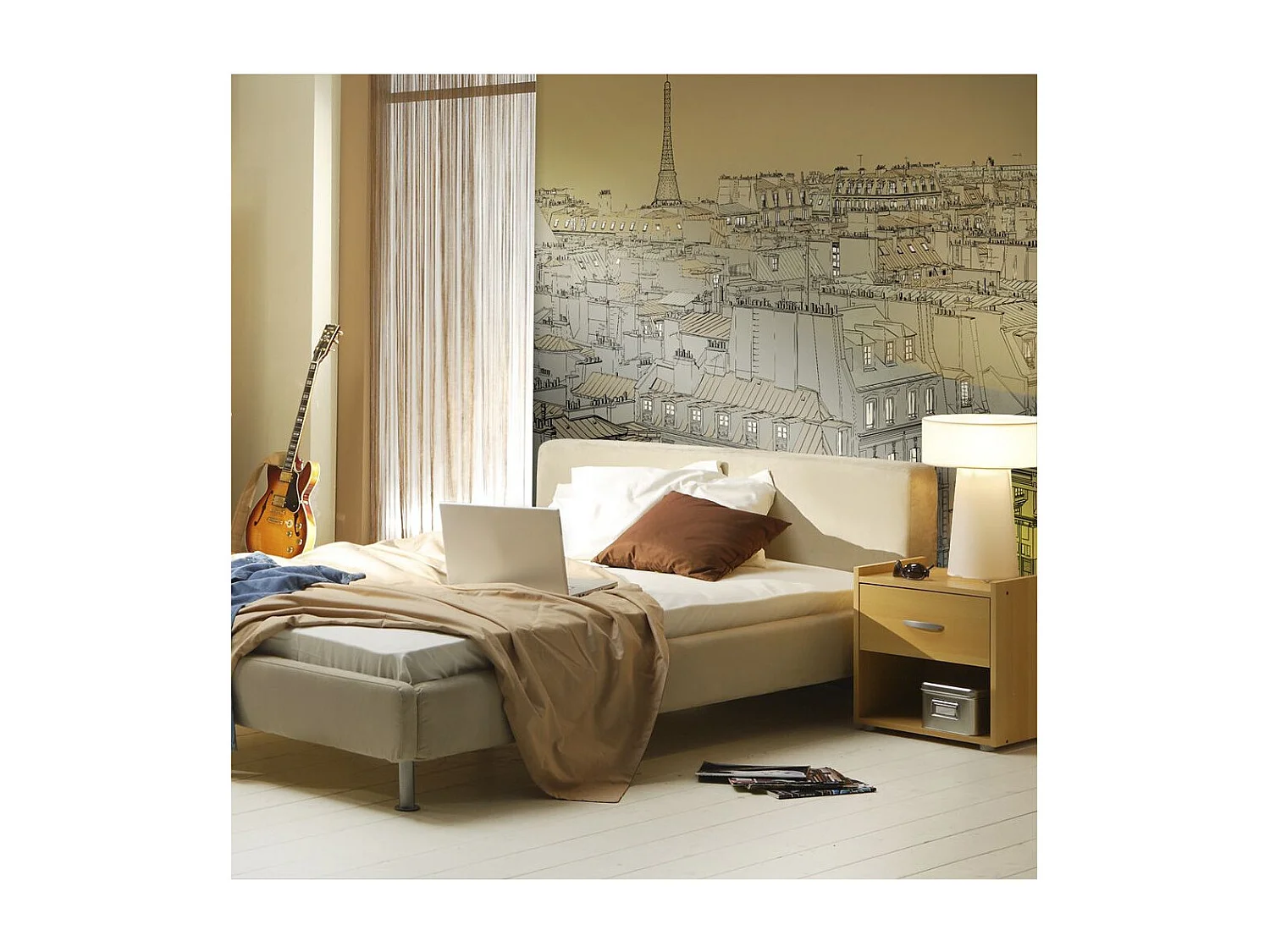 Papier Peint "Bonne Nuit Paris !" 154 x 200 cm