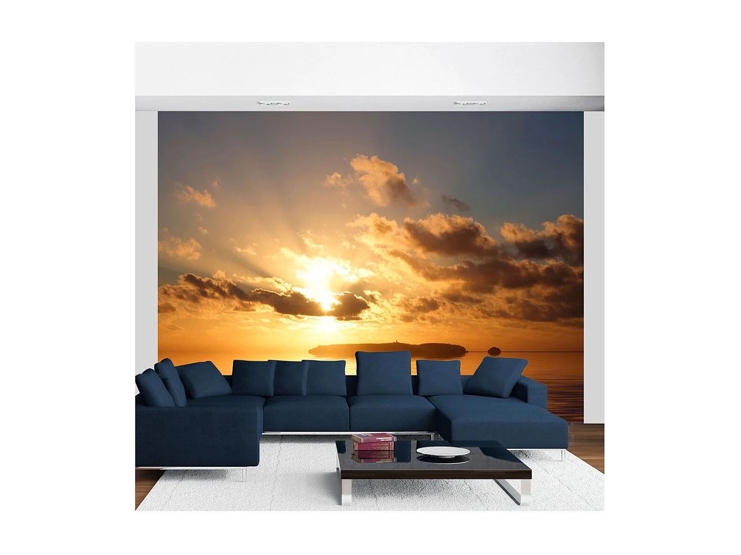 Papier Peint "Mer Coucher de Soleil" 193 x 250 cm