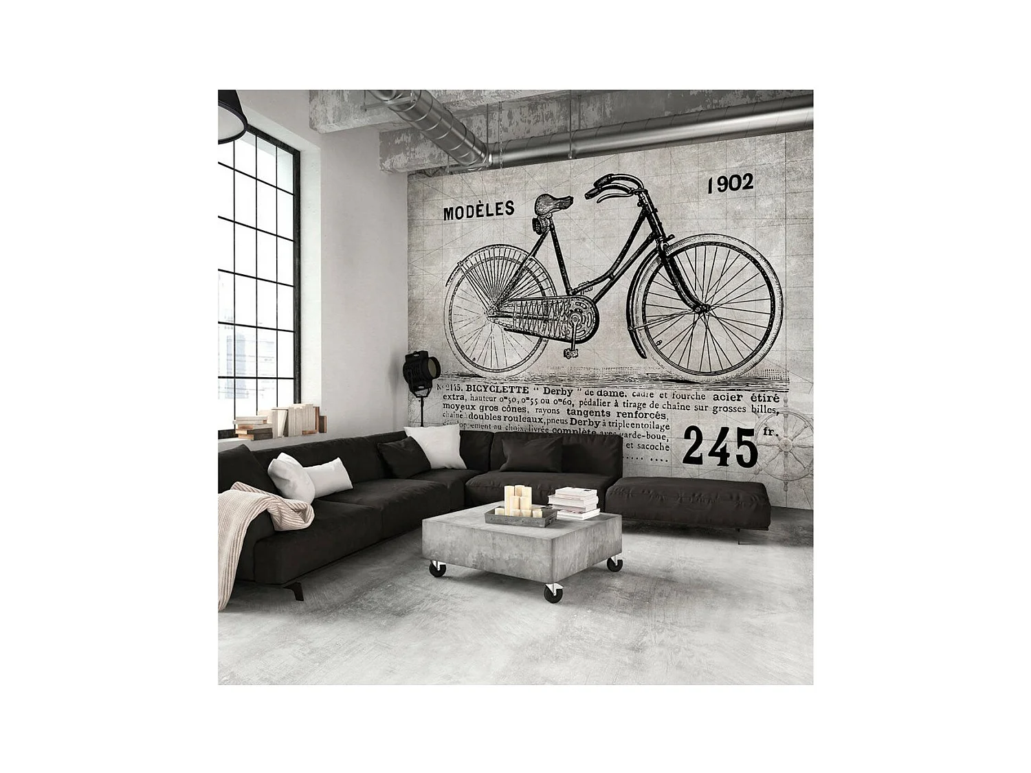 Papier Peint "Bicycle Vintage" 140 x 200 cm