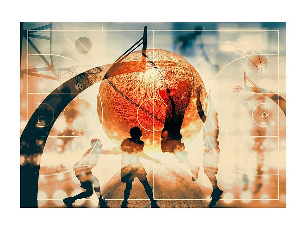 Papier Peint "I Love Basketball!" 140 x 200 cm