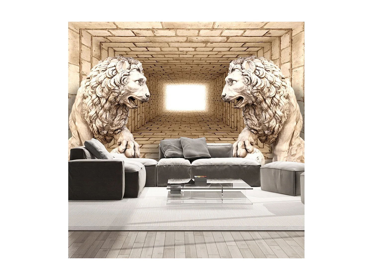 Papier Peint "Mystery of Lions" 105 x 150 cm