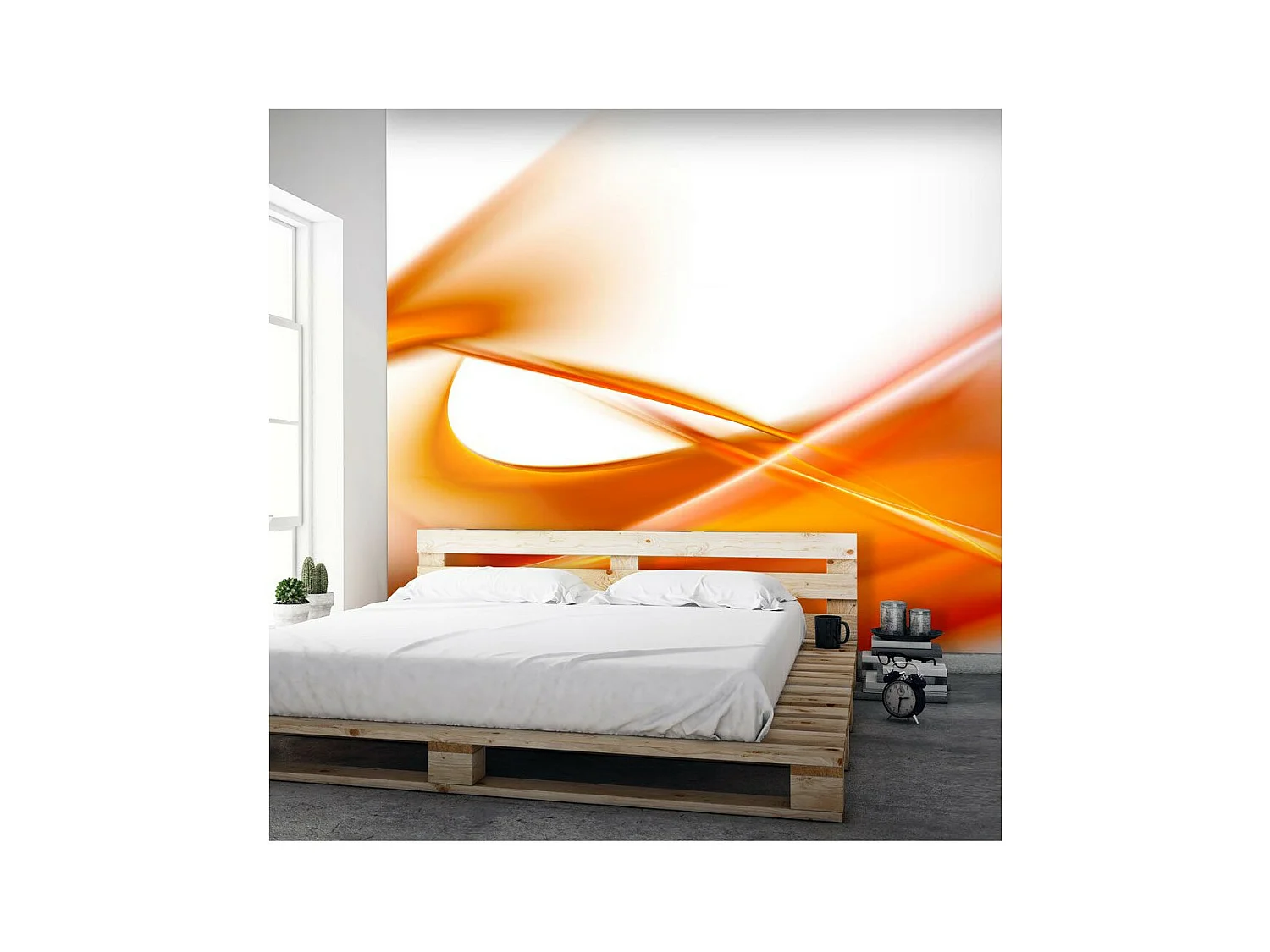 Papier Peint "Abstraction Orange" 193 x 250 cm