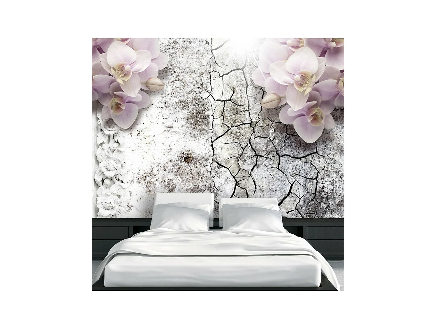 Papier Peint "Bright Red Orchids" 245 x 350 cm