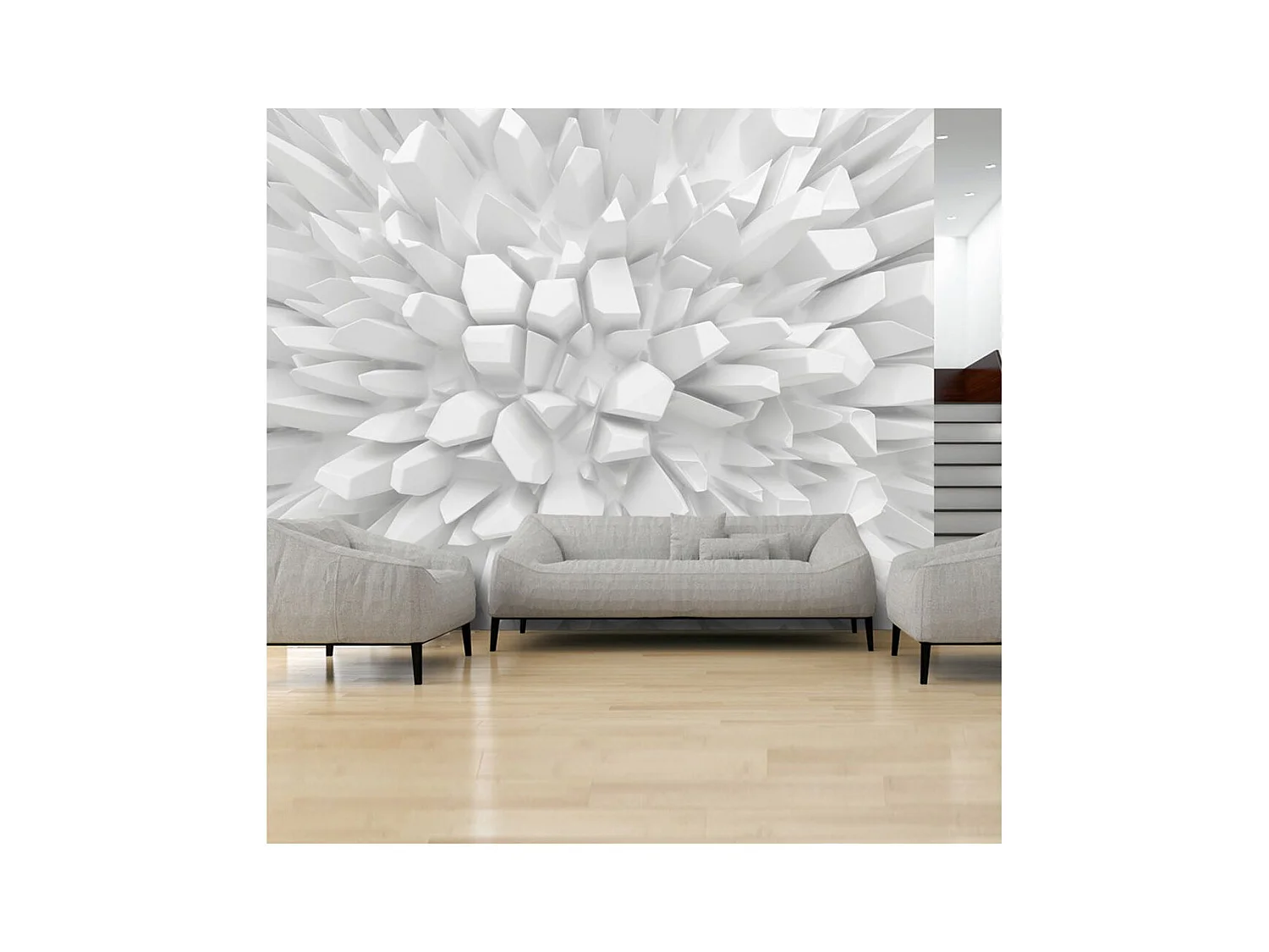 Papier Peint "White Dahlia" 70 x 100 cm