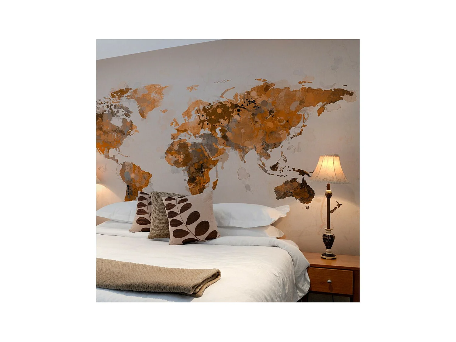 Papier Peint "Monde dans Les Tons Brun" 193 x 250 cm