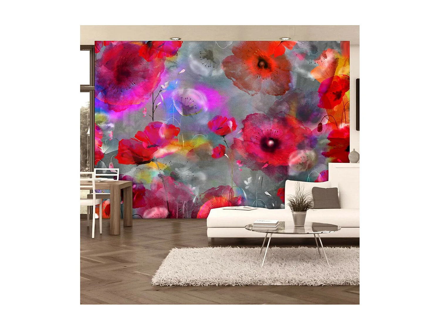 Papier Peint "Painted Poppies" 140 x 200 cm