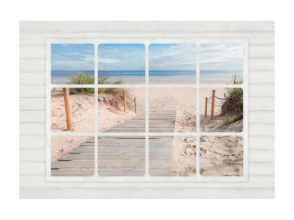Papier Peint "Window & Beach" 245 x 350 cm