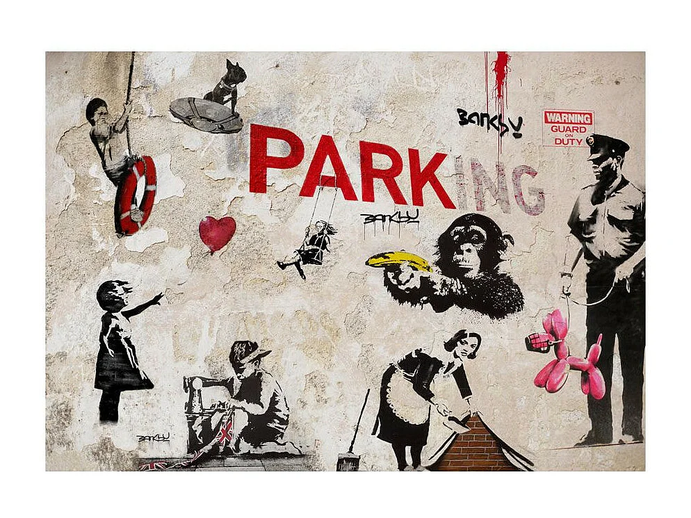 Papier Peint "Banksy - Graffiti Collage" 245 x 350 cm