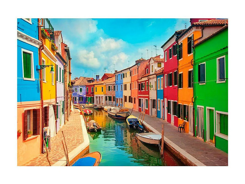 Papier Peint "Colorful Canal in Burano" 175 x 250 cm