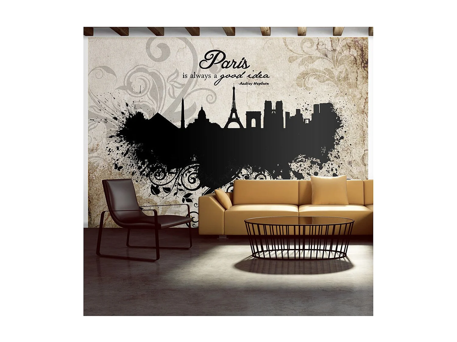 Papier Peint "Paris is Always a Good Idea Vintage" 175 x 250 cm