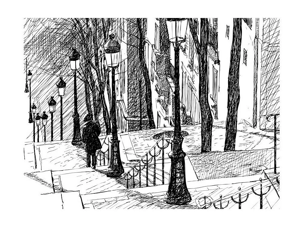 Papier Peint "Escaliers Montmartre" 270 x 350 cm