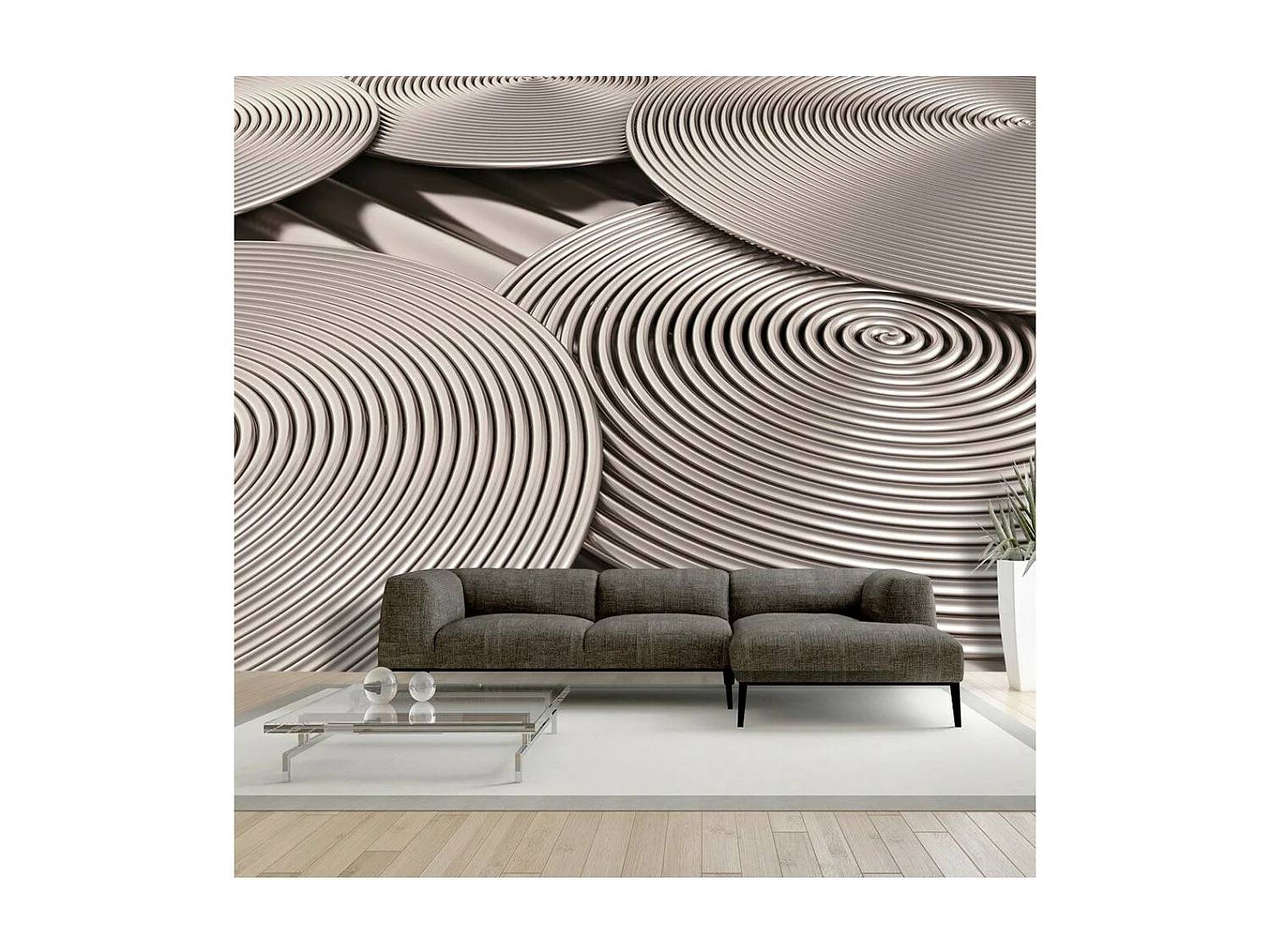 Papier Peint "Copper Spirals" 245 x 350 cm