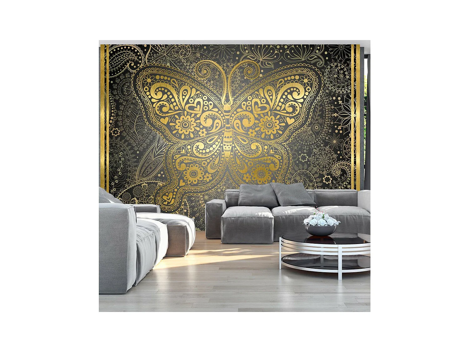 Papier Peint "Golden Butterfly" 245 x 350 cm