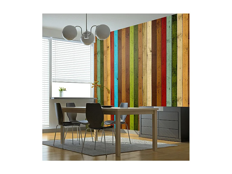 Papier Peint "Wooden Rainbow" 270 x 350 cm