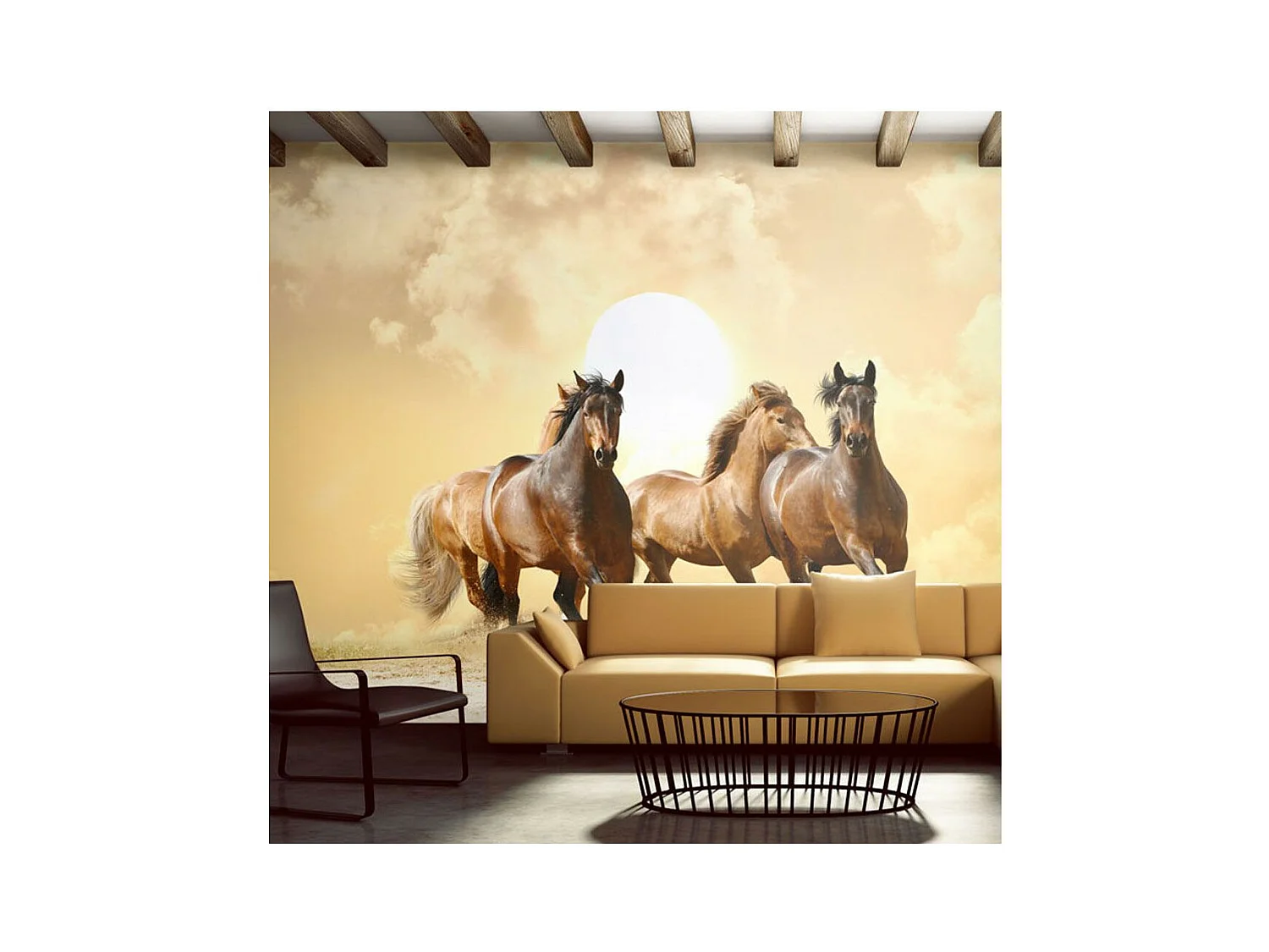 Papier Peint "Chevaux au Galop" 231 x 300 cm