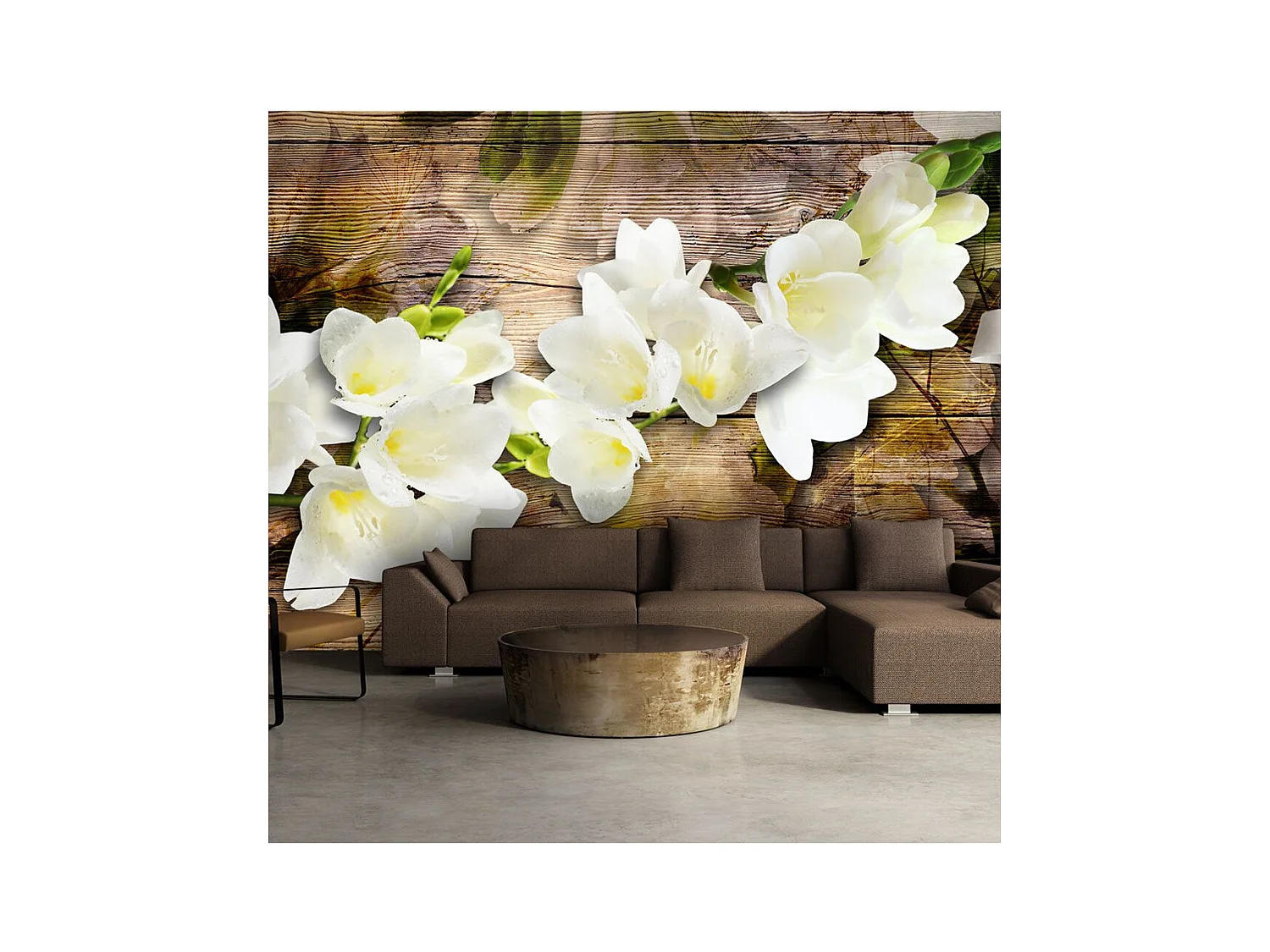 Papier Peint "Freesia on Wood" 70 x 100 cm