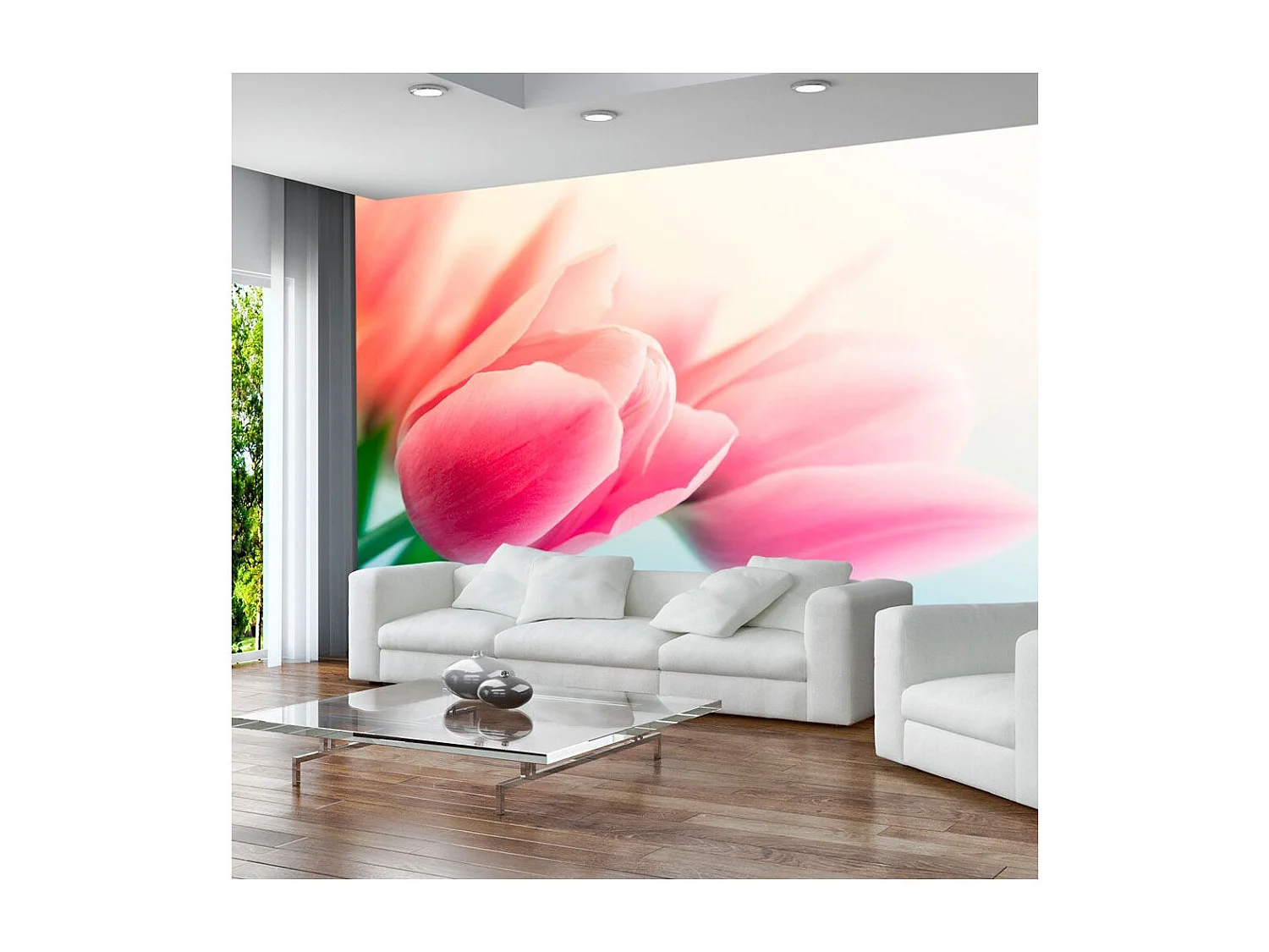 Papier Peint "Printemps & Tulipes" 231 x 300 cm