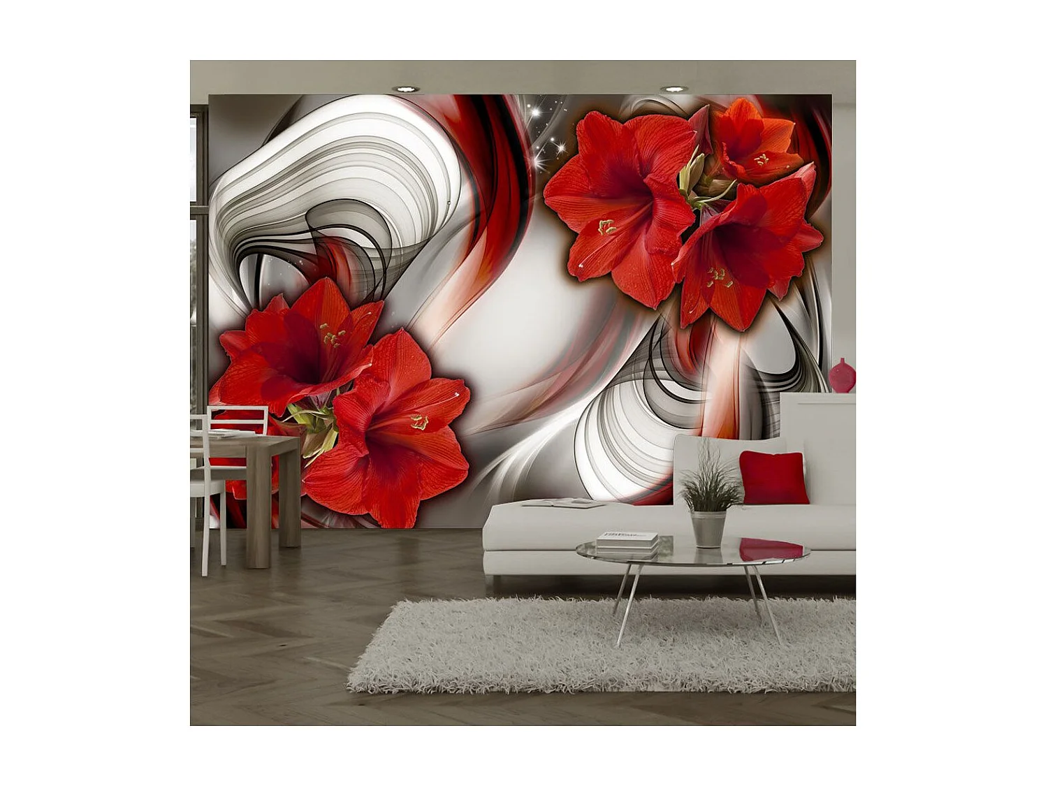Papier Peint "Amaryllis Ballad of the Red" 105 x 150 cm
