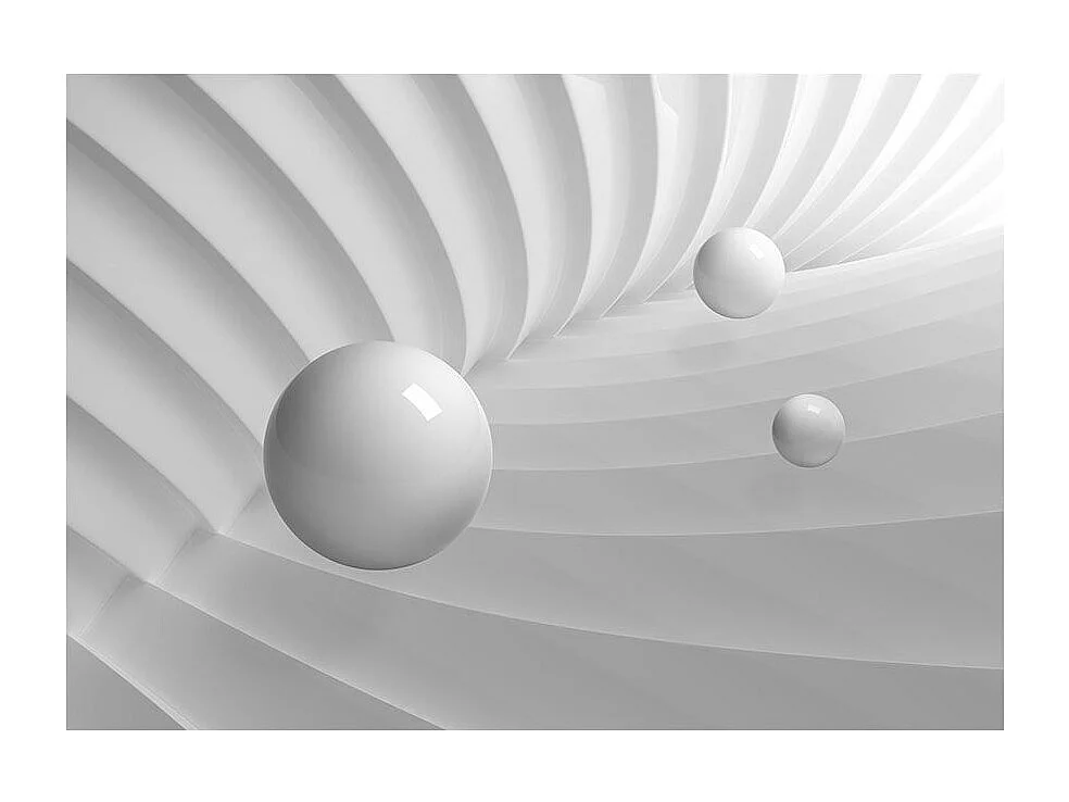 Papier Peint "White Symmetry" 70 x 100 cm