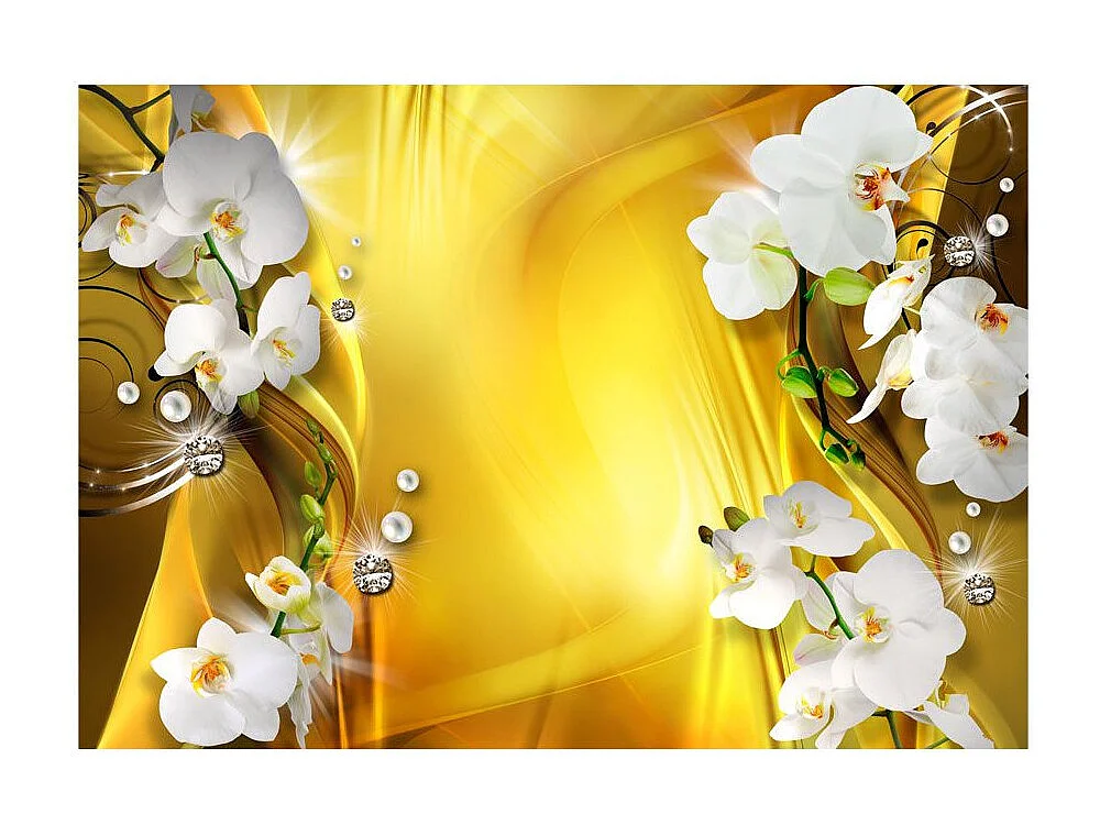 Papier Peint "Orchid in Gold" 140 x 200 cm