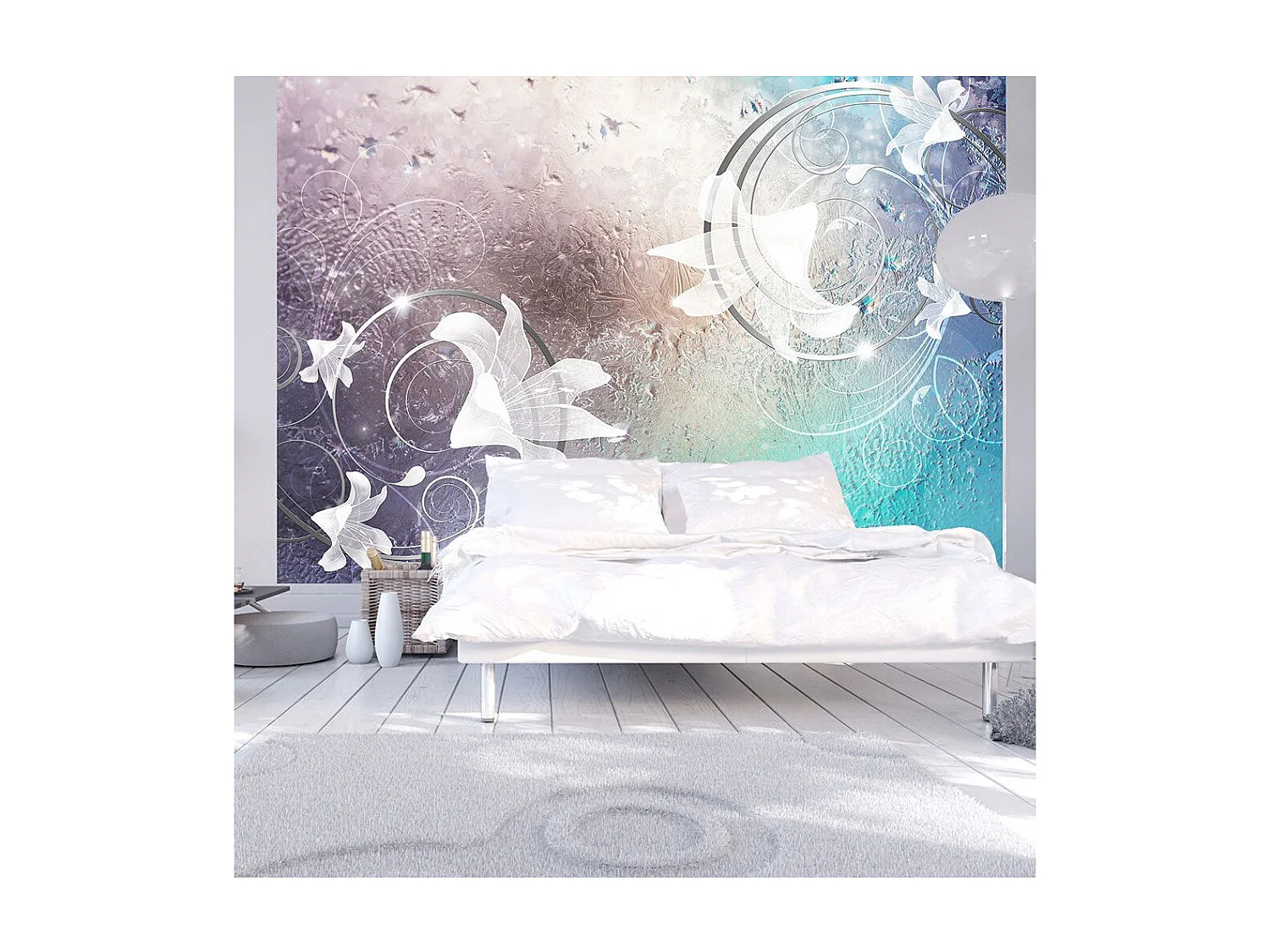 Papier Peint "Glass Flowers" 70 x 100 cm