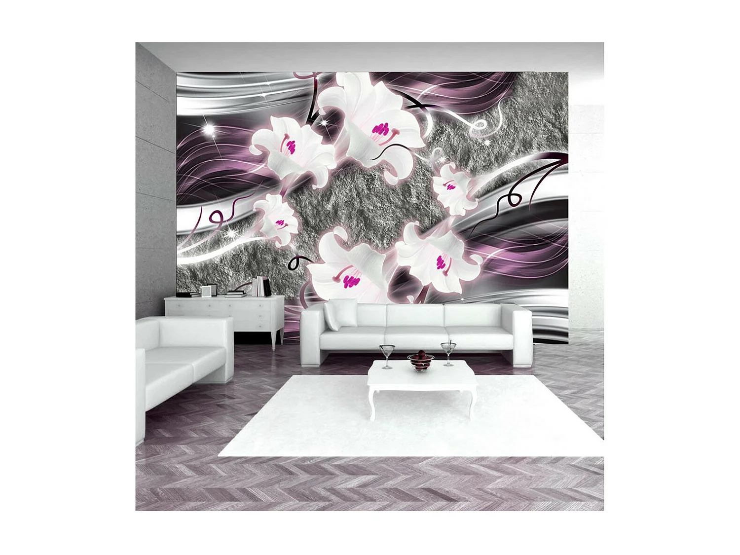 Papier Peint "Dance of Charmed Lilies" 140 x 200 cm