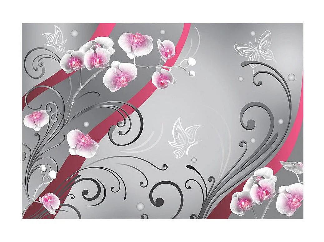 Papier Peint "Pink Orchids Variation" 140 x 200 cm