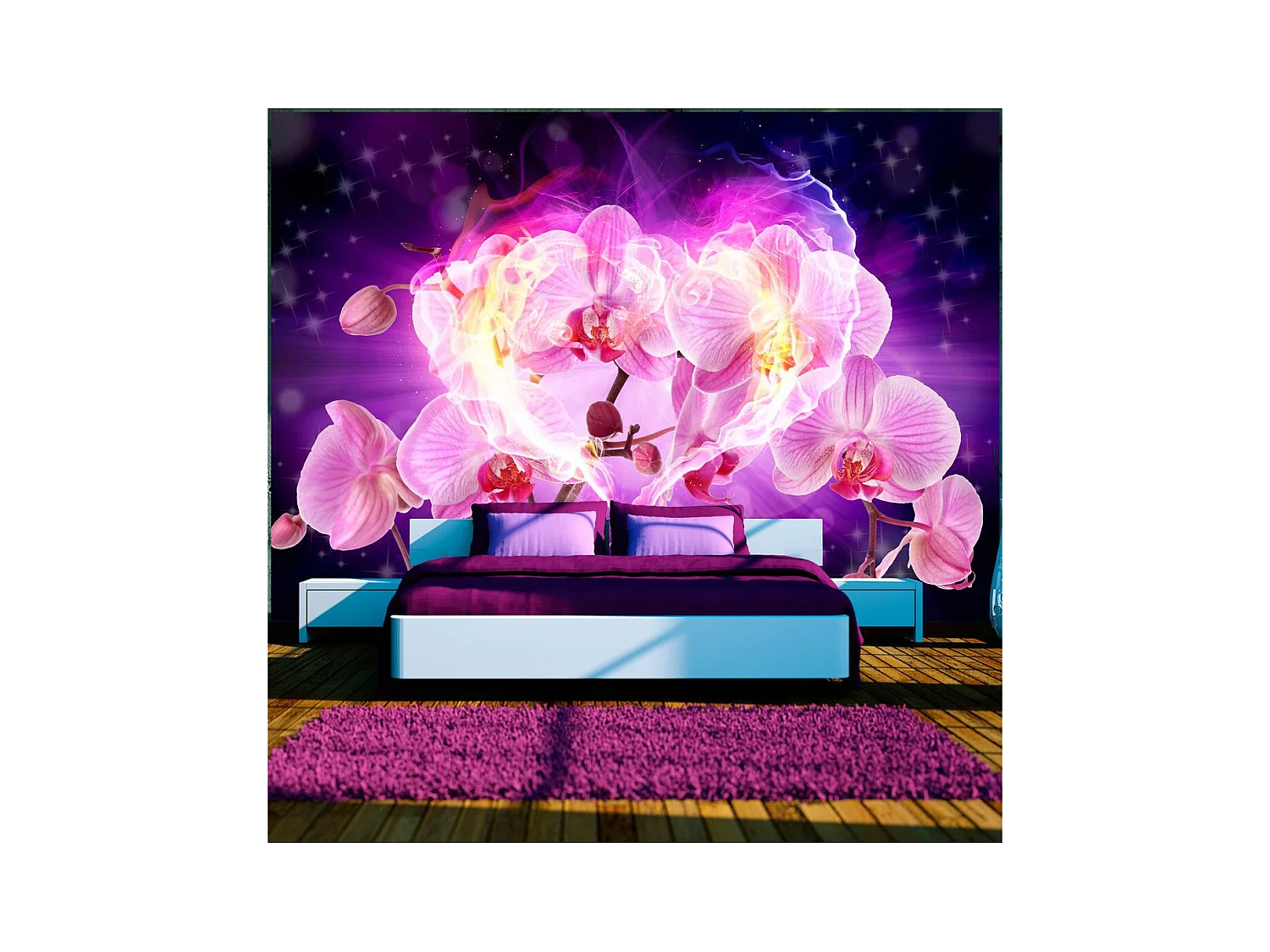 Papier Peint "Orchids in Flames" 70 x 100 cm