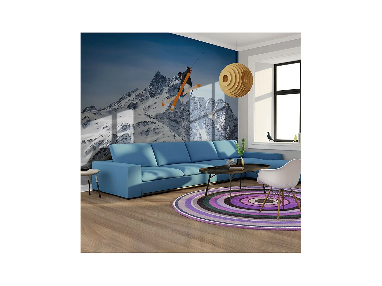 Papier Peint "Mountain Ski" 154 x 200 cm