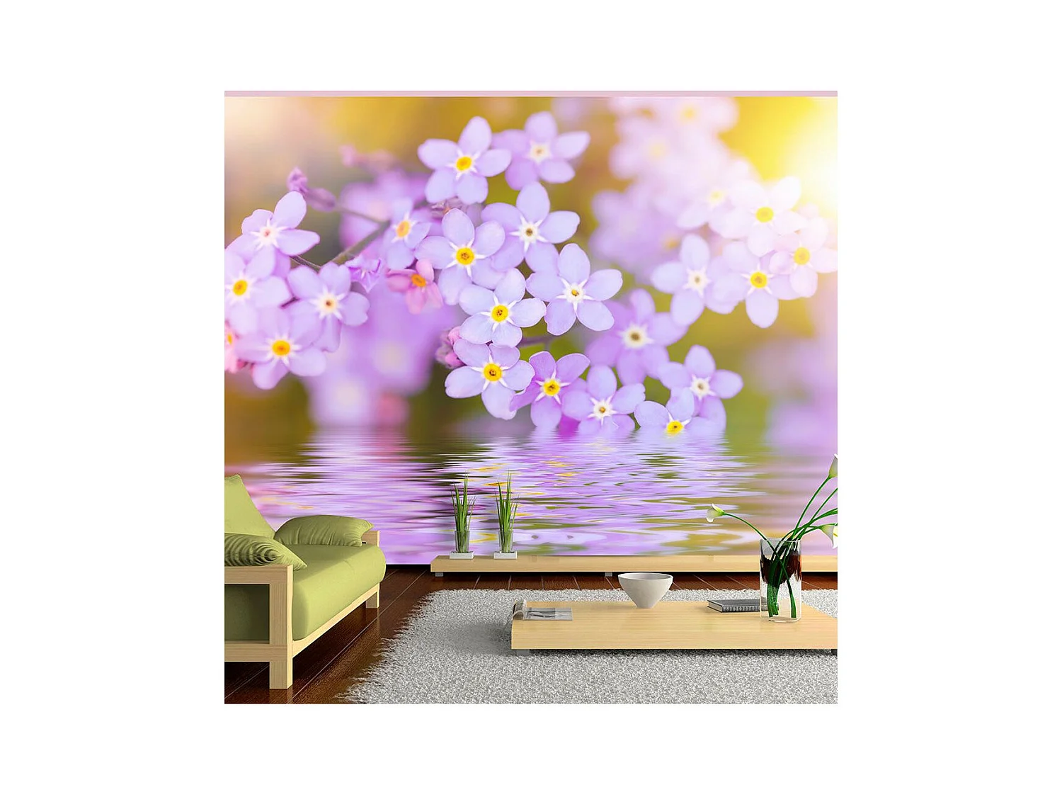 Papier Peint "Violet Petals in Bloom" 210 x 300 cm