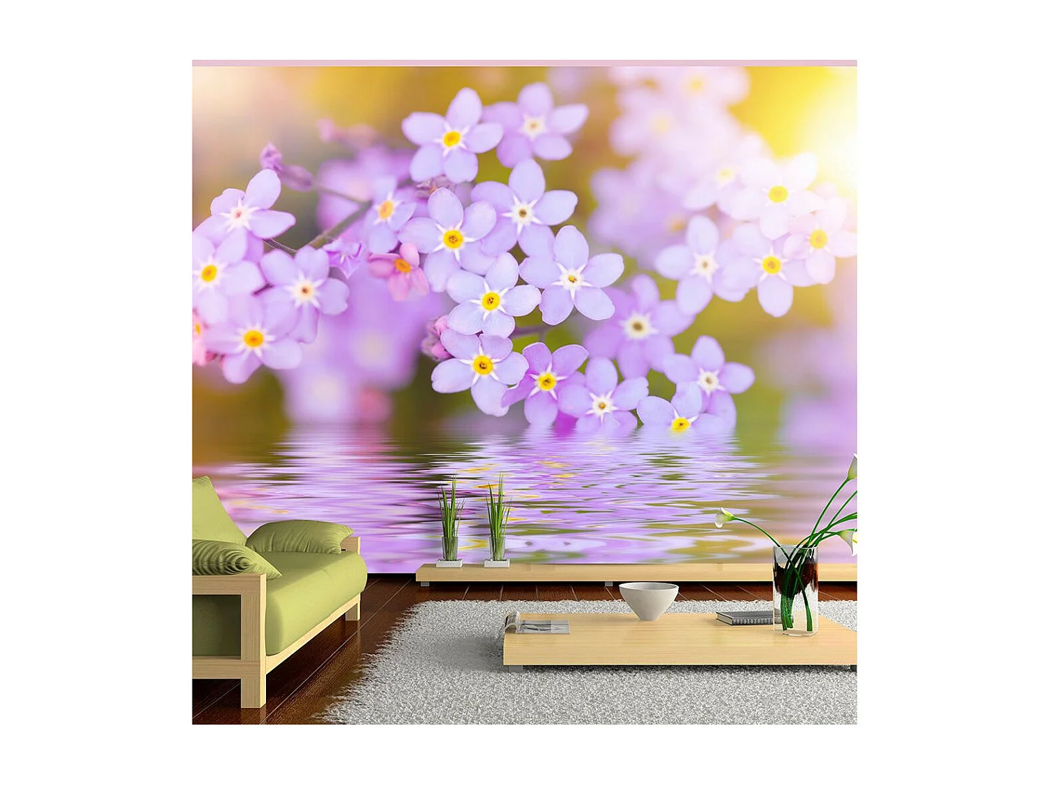 Papier Peint "Violet Petals in Bloom" 210 x 300 cm