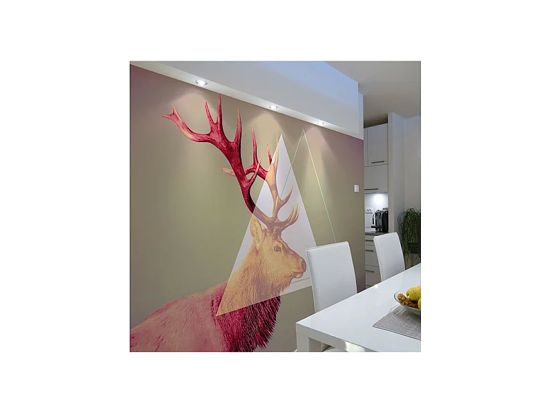 Papier Peint "Cerf Motif Graphique" 270 x 350 cm