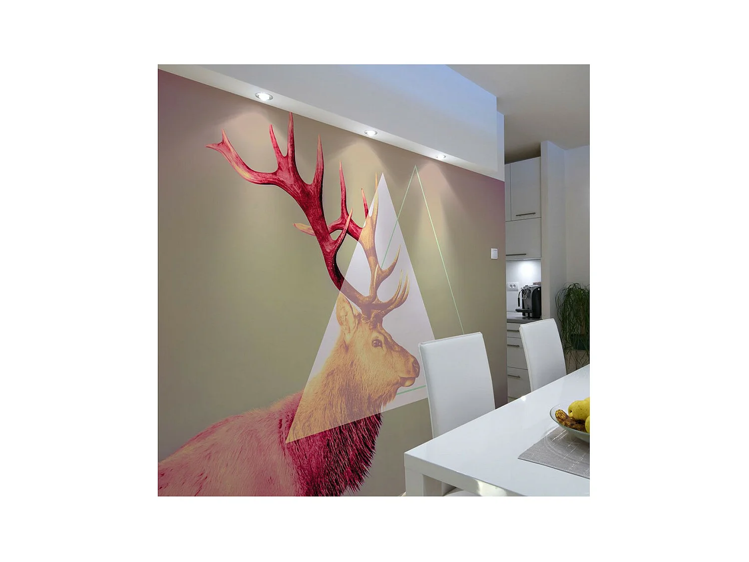 Papier Peint "Cerf Motif Graphique" 270 x 350 cm