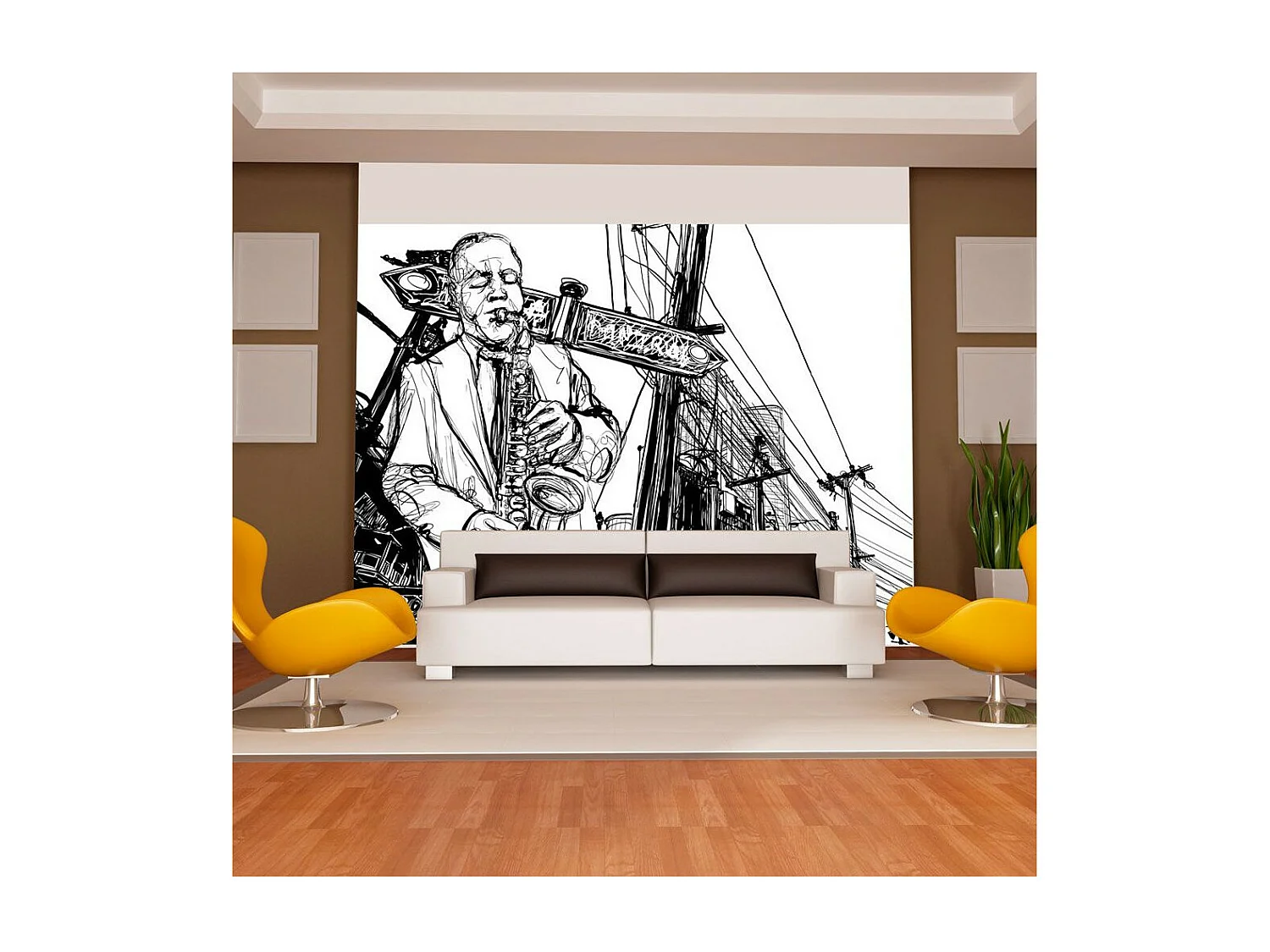 Papier Peint "Saxophone Recital on Broadway" 154 x 200 cm