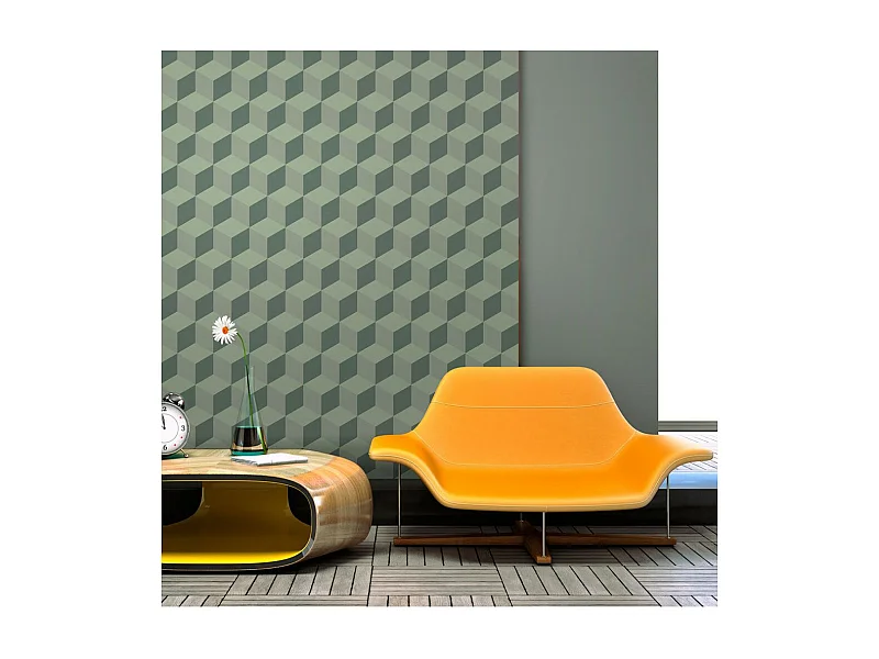 Papier Peint "Cubes Monochromes" 154 x 200 cm