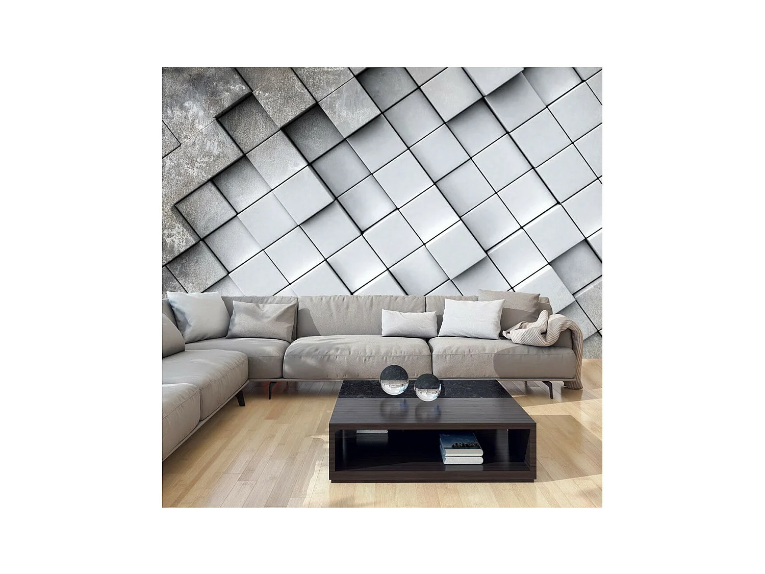 Papier Peint "Gray Background 3D" 70 x 100 cm