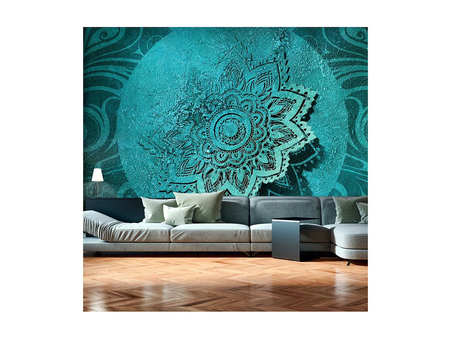 Papier Peint "Azure Flower" 140 x 200 cm